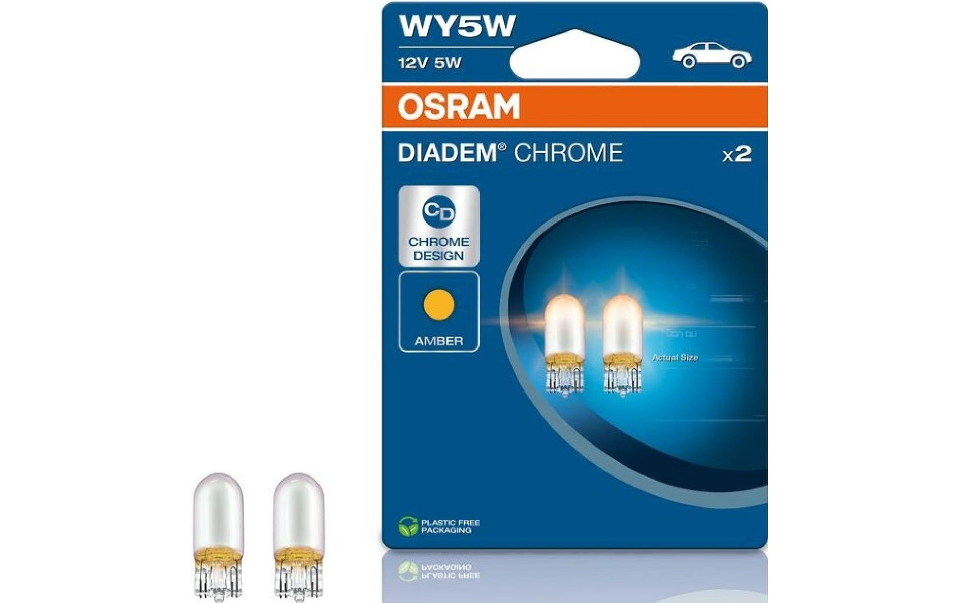 Osram Leuchtmittel W2.1x9.5d – 30 lm, Gelb, 5 W – 2 Stück