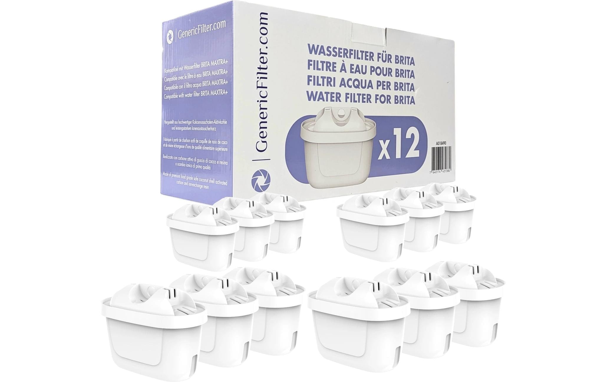 Genericfilter BRITA – Wasserfilterkartusche – für Tischwasserfilter, 100 l, 12 Stk.