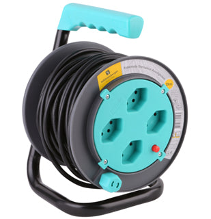 M. Schönenberger Kabelrolle – 4× T13, 15 m, IP20, Schwarz
