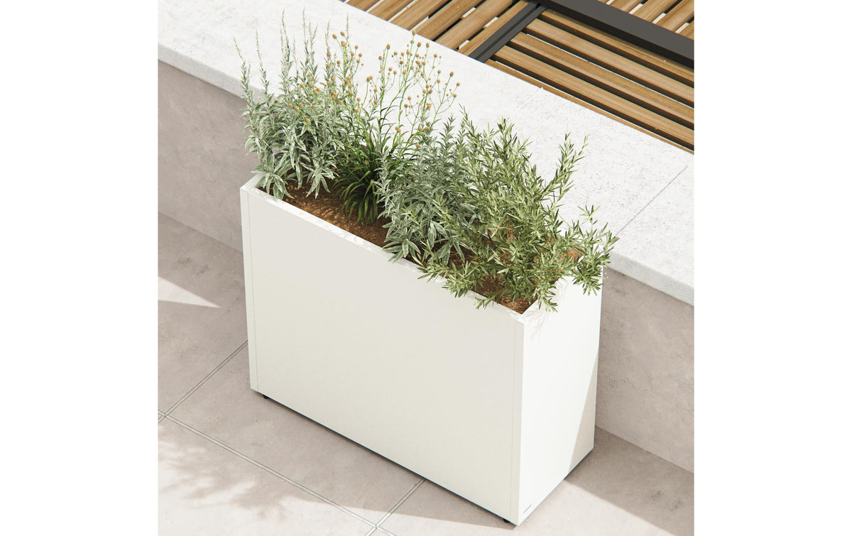 Herstera Pflanzgefäss – 100 × 80 × 40 cm – verzinkter Stahl, weiss