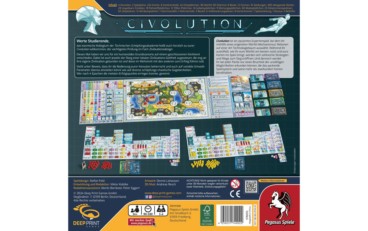 Pegasus Civolution Expertenspiel – Strategiespiel, 1–4 Spieler, ab 14 Jahren, 60 Min., DE