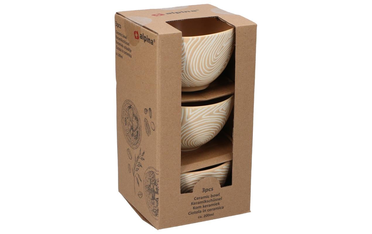 Alpina Müeslischüssel – 3er Set, Ø 10,5 cm, Keramik, Beige