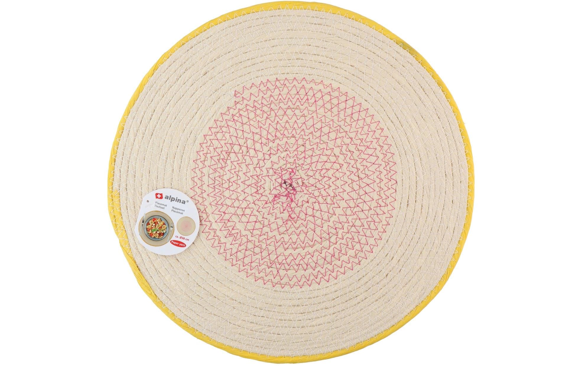 Alpina Tischset – rund, Papier, beige, Ø38 cm