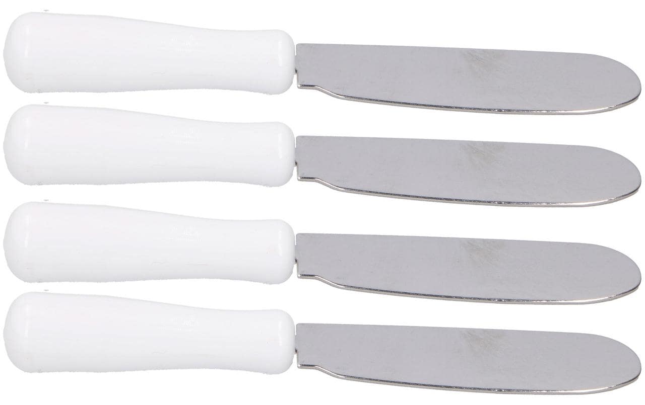 Alpina Buttermesser – 5 cm, Glatter Schliff, Edelstahl, Kunststoffgriff, Weiss