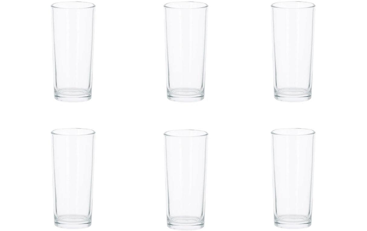 Alpina Trinkglas – 6er Set, 230 ml, Ø 5 cm, H 13,2 cm, Glas, Transparent, spülmaschinenfest