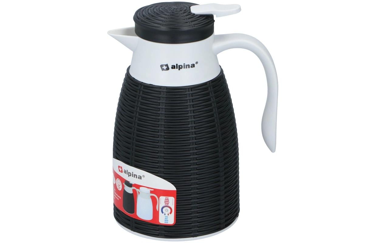 Alpina Thermoskanne 1 l, 25 cm, Polypropylen (PP), vakuumisoliert, auslaufsicher, assortiert