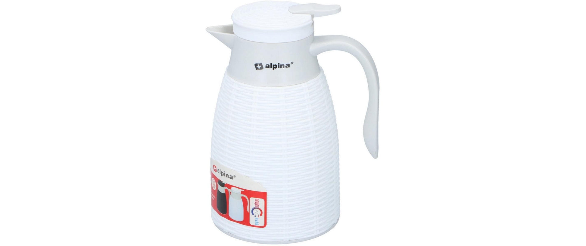 Alpina Thermoskanne 1 l, 25 cm, Polypropylen (PP), vakuumisoliert, auslaufsicher, assortiert
