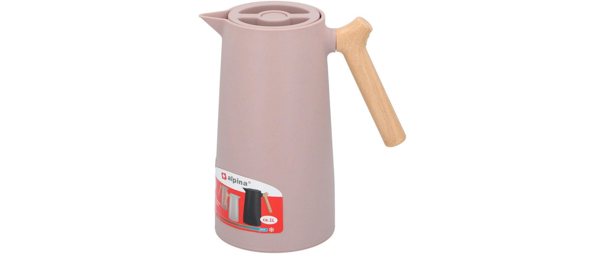 Alpina Thermoskanne – 100 ml, Ø 12,8 cm, H 24,0 cm, Kunststoff (PP), Assortiert