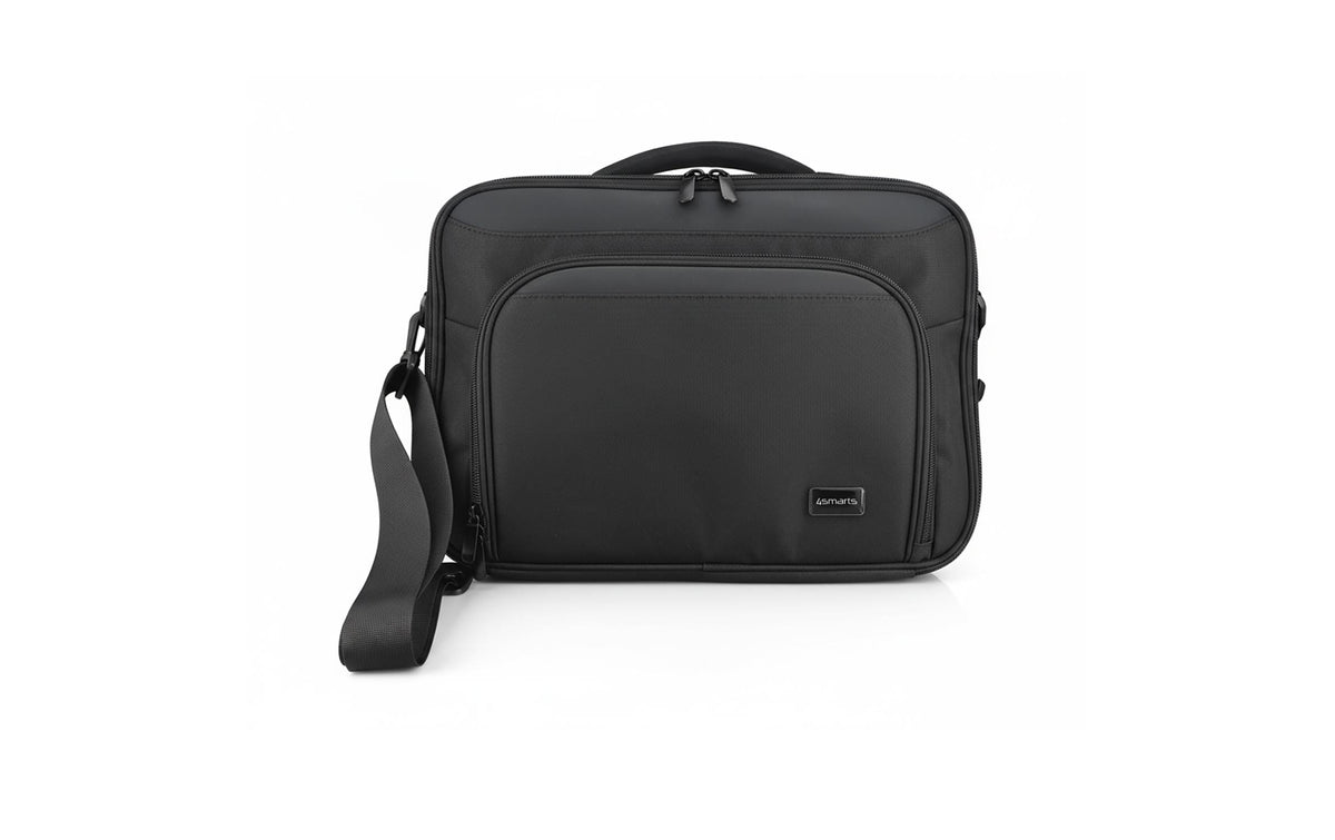 4SMARTS Notebook-Tasche für Notebooks bis 14,1" – Wasserabweisend, Trolley-Band – Schwarz
