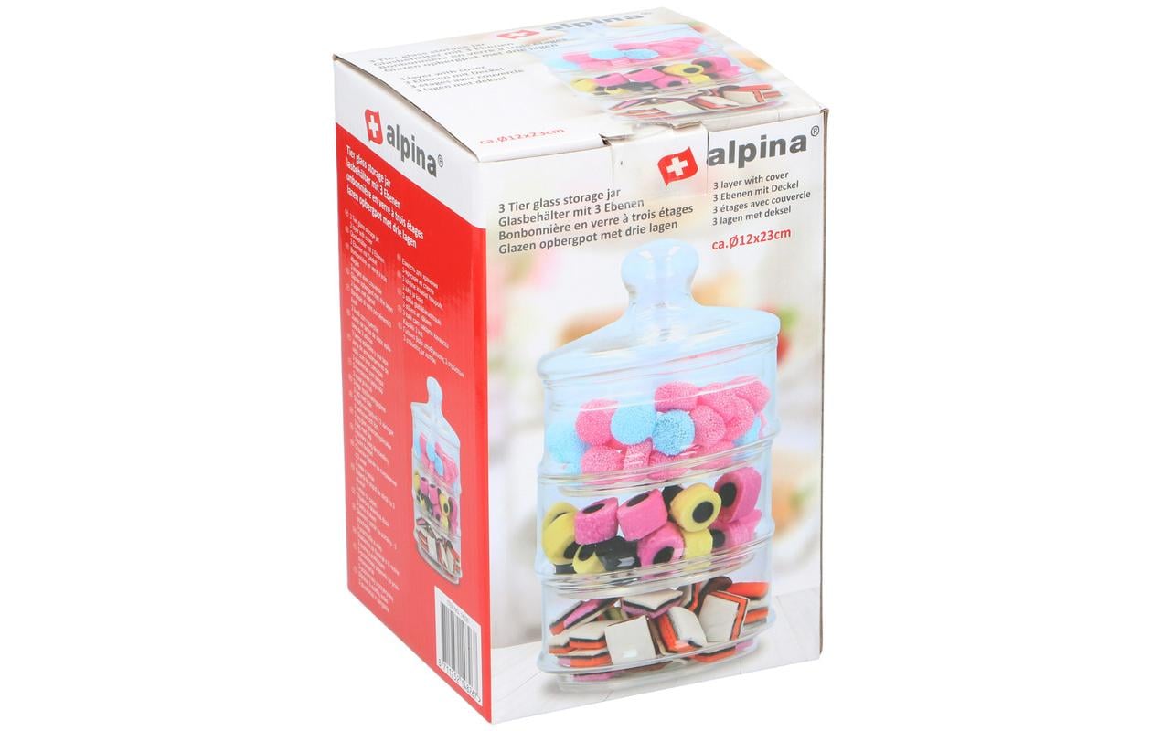 Alpina Vorratsdose 2,6 l, Ø 12 × 23 cm, Glas, Transparent