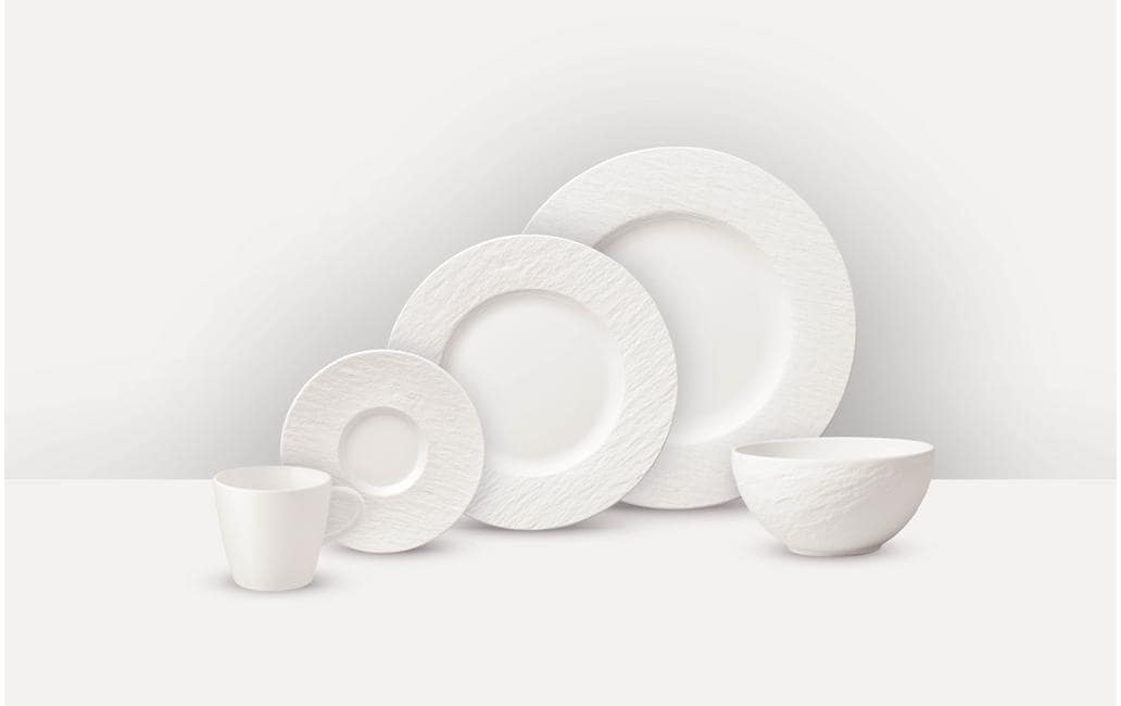 Villeroy & Boch Geschirrset Manuf. Rock – 20-teiliges Set, Keramik/Porzellan, spülmaschinenfest