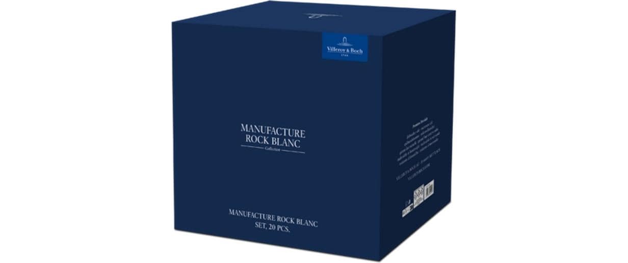 Villeroy & Boch Geschirrset Manuf. Rock – 20-teiliges Set, Keramik/Porzellan, spülmaschinenfest