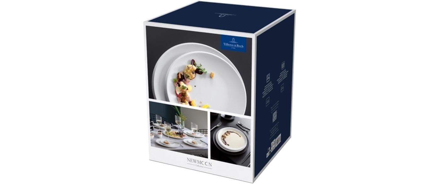 Villeroy & Boch Geschirrset New Moon – 12-teiliges Set, Porzellan, Weiss