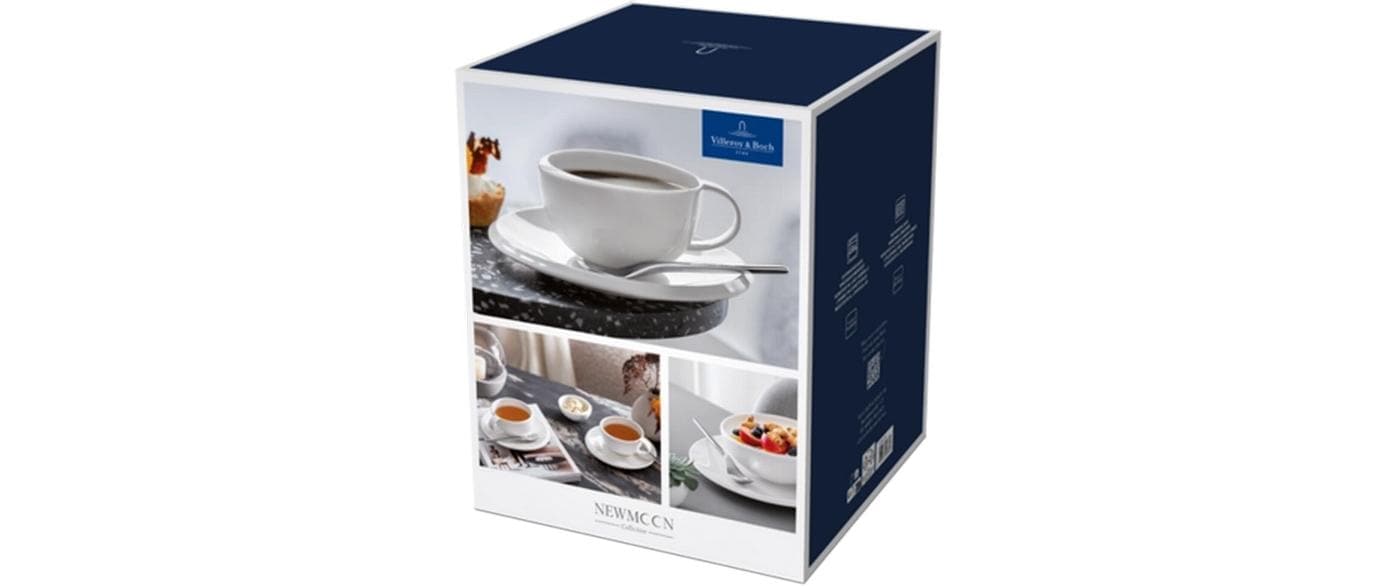 Villeroy & Boch Kaffee-Service New Moon – Set 18-teilig, Porzellan, Weiss