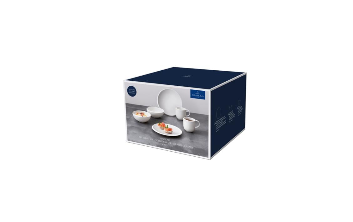 Villeroy & Boch Frühstücks- & Dessertteller New Moon – 6er Set, Porzellan, Weiss