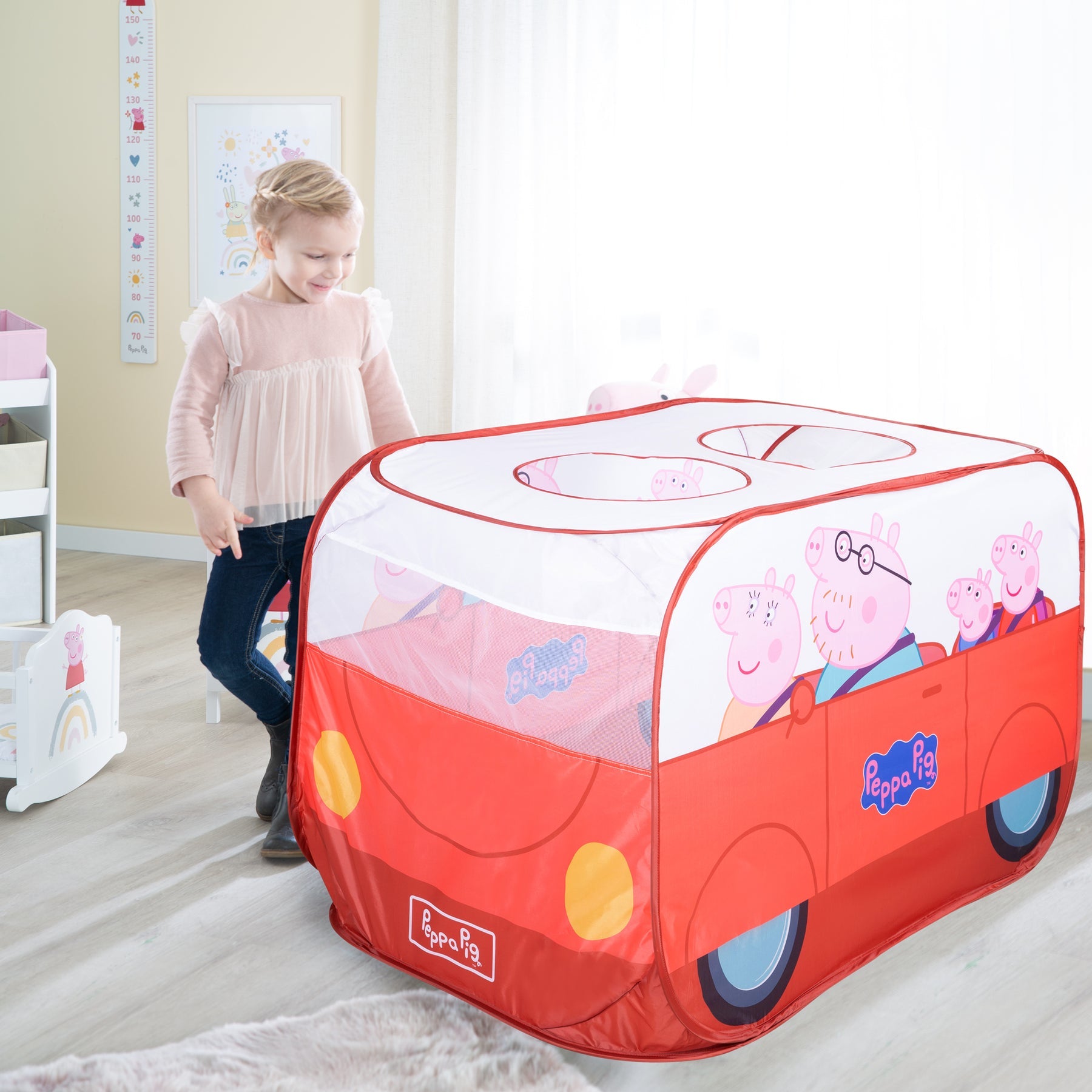 roba Pop-up Spielzelt Bus – Peppa Pig – 120 × 75 × 75 cm – ab 2 Jahren – Polyester – mehrfarbig – 1 Stück