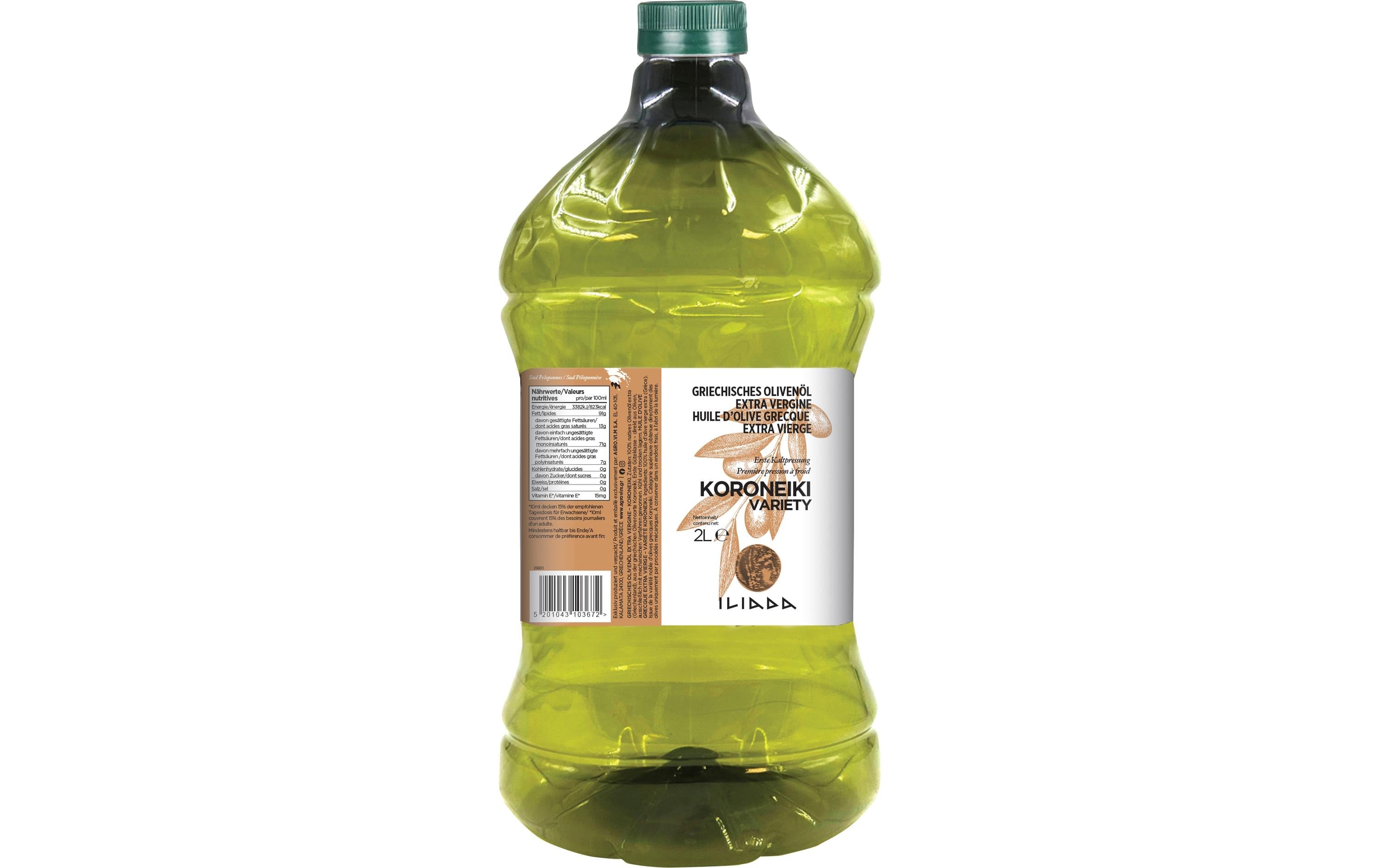Iliada Olivenöl Extra Vergine Koroneiki – 2 l