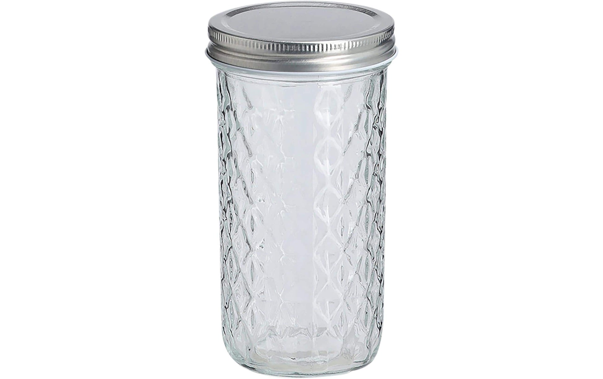 Zeller Present Vorratsglas – 550 ml, Ø 8,6 cm, H 16,2 cm, Glas/Metall, Transparent/Silber, Schraubverschluss
