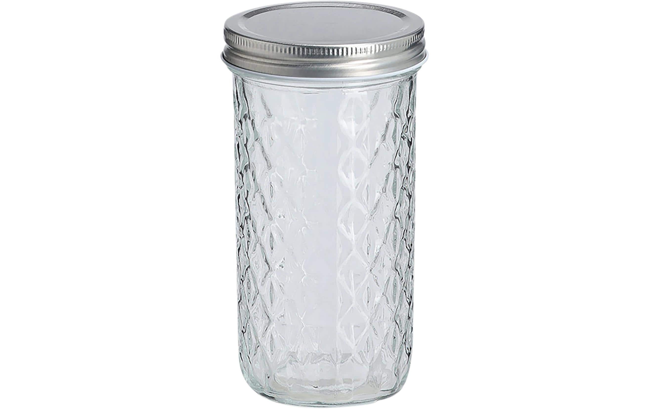 Zeller Present Vorratsglas – 550 ml, Ø 8,6 cm, H 16,2 cm, Glas/Metall, Transparent/Silber, Schraubverschluss