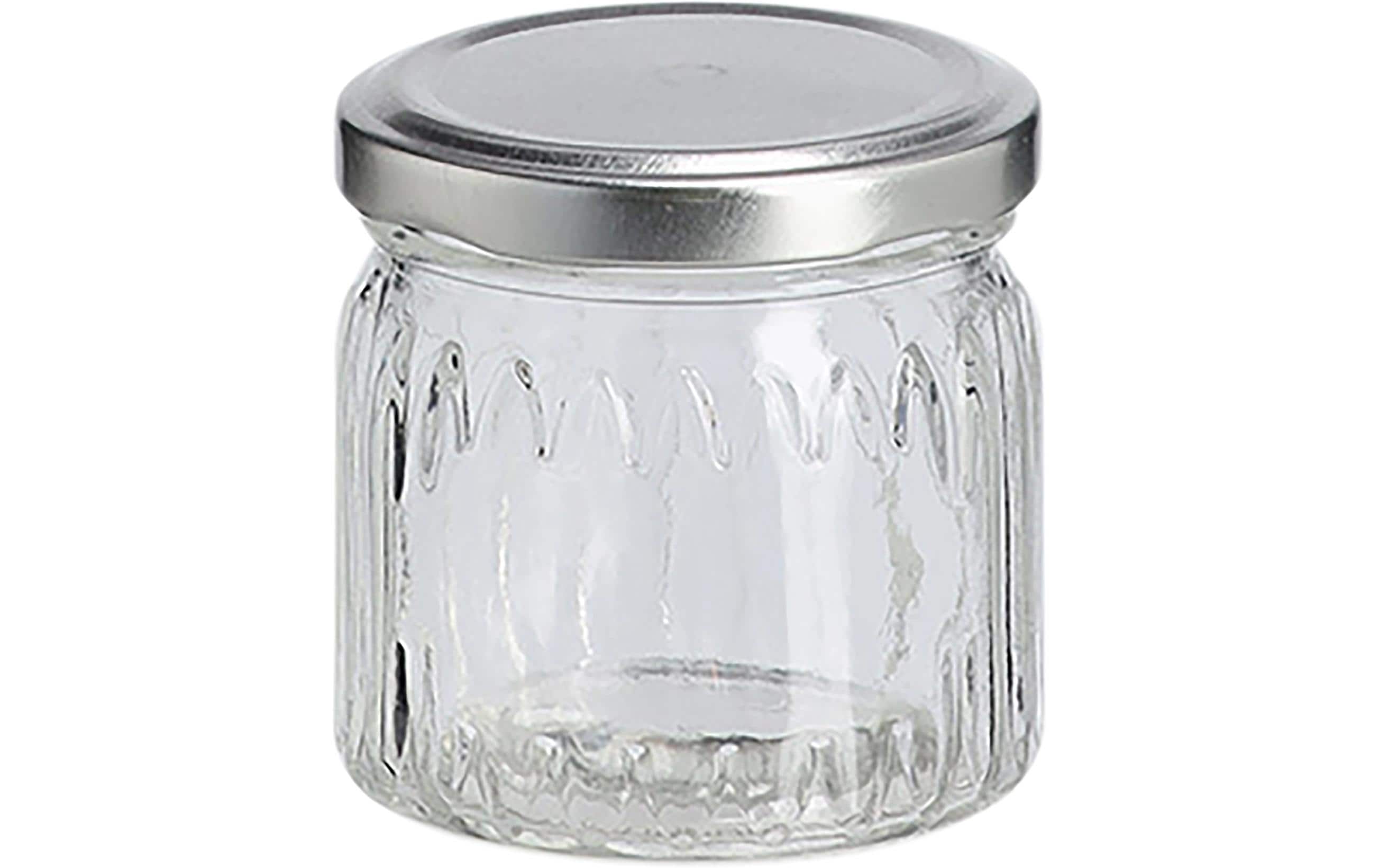 Zeller Present Vorratsdose 150 ml, Ø 6,7 × 6,7 cm, Glas/Metall, Transparent/Silber