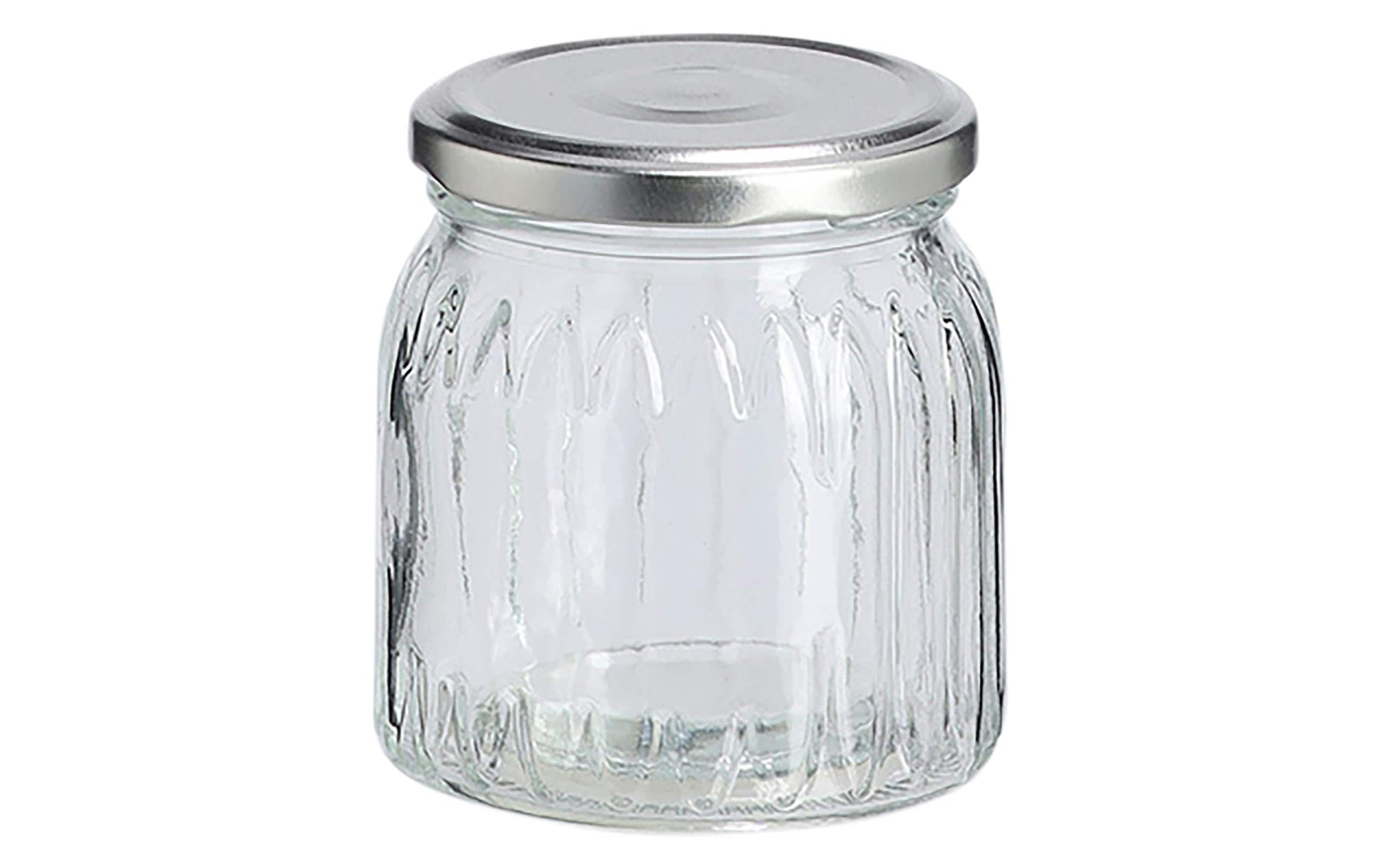 Zeller Present Einmachglas 280 ml, Ø 8 × 8,5 cm, Glas/Metall, Silber/Transparent