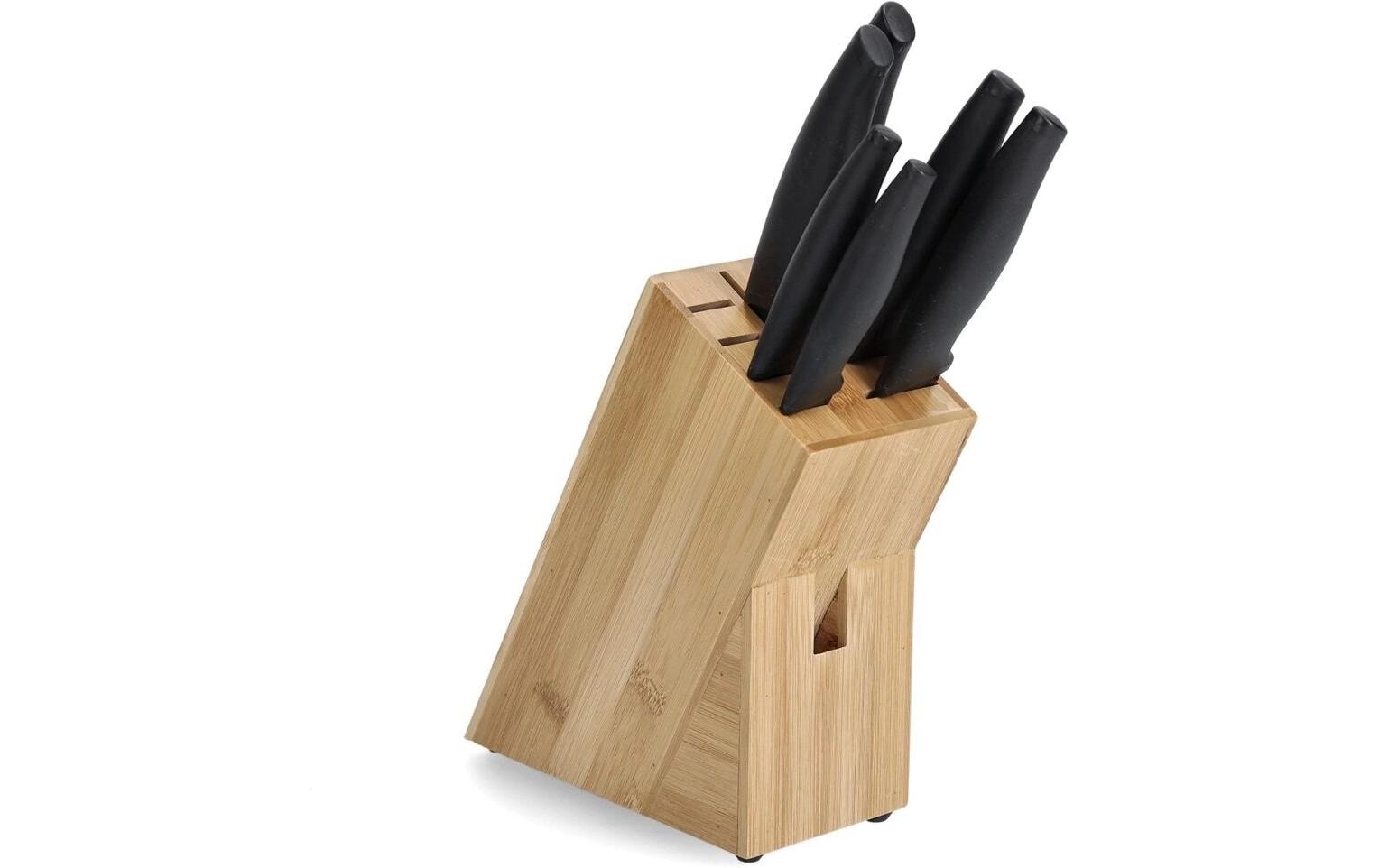 Zeller Present Messerblock, 9 × 22 × 22 cm, Bambus, braun