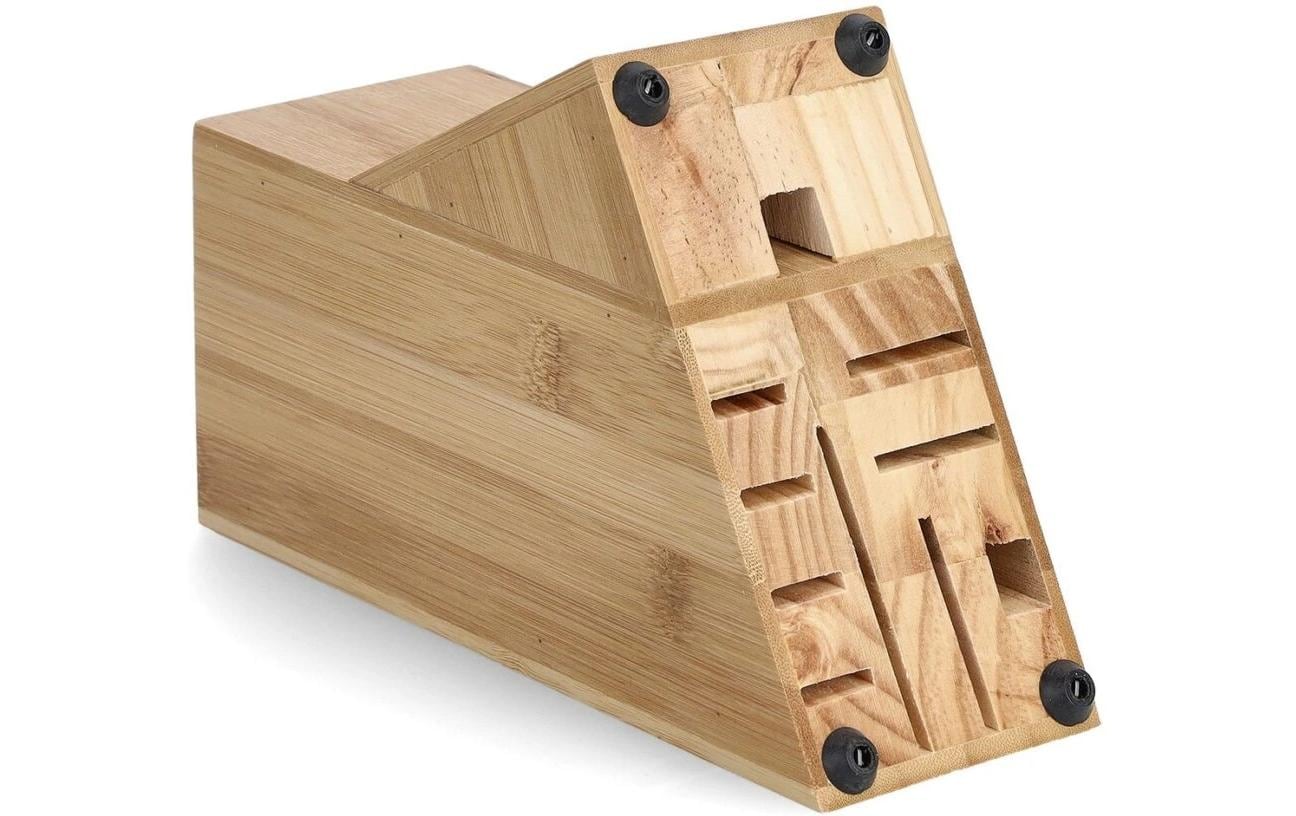 Zeller Present Messerblock, 9 × 22 × 22 cm, Bambus, braun