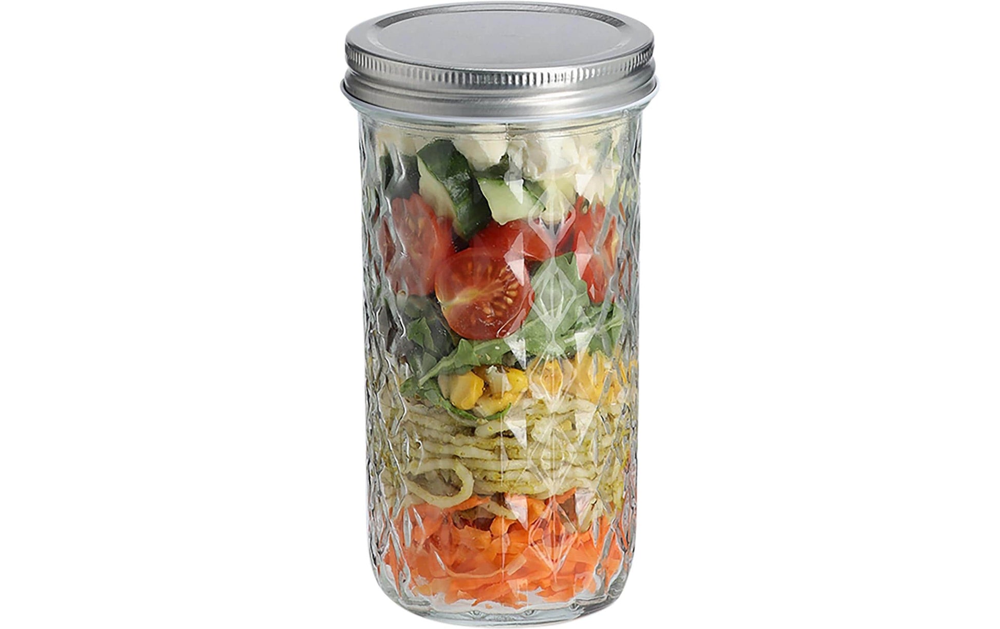 Zeller Present Vorratsglas – 550 ml, Ø 8,6 cm, H 16,2 cm, Glas/Metall, Transparent/Silber, Schraubverschluss