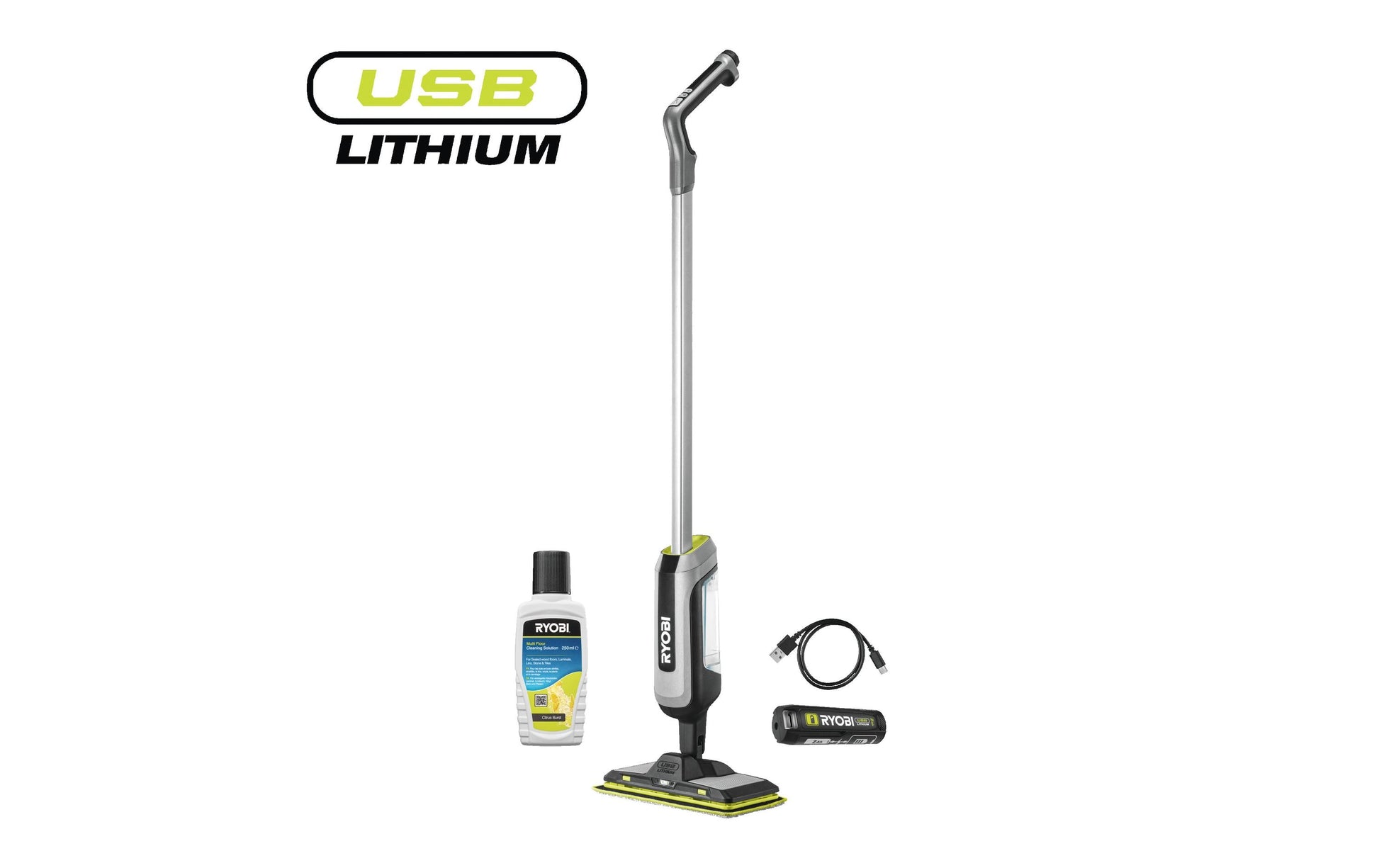 Ryobi Sprühwischer RSM4-120G – für Hartböden – Grau/Schwarz