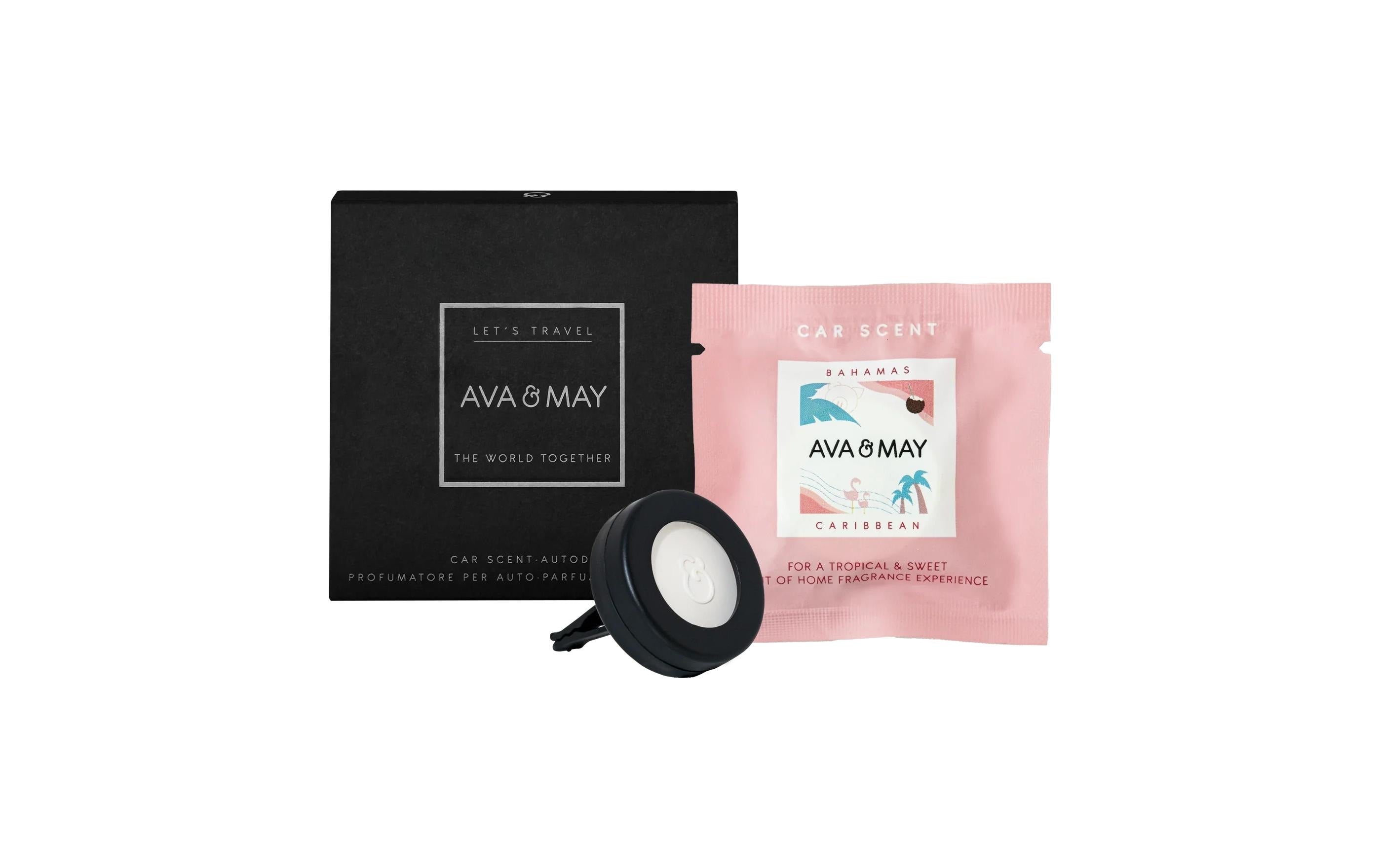 Ava & May Lufterfrischer Bahamas (Kokos, Monoï, Vanille) – Ø 85 mm × 10 mm – Rosa – Parfümiertes Polymer