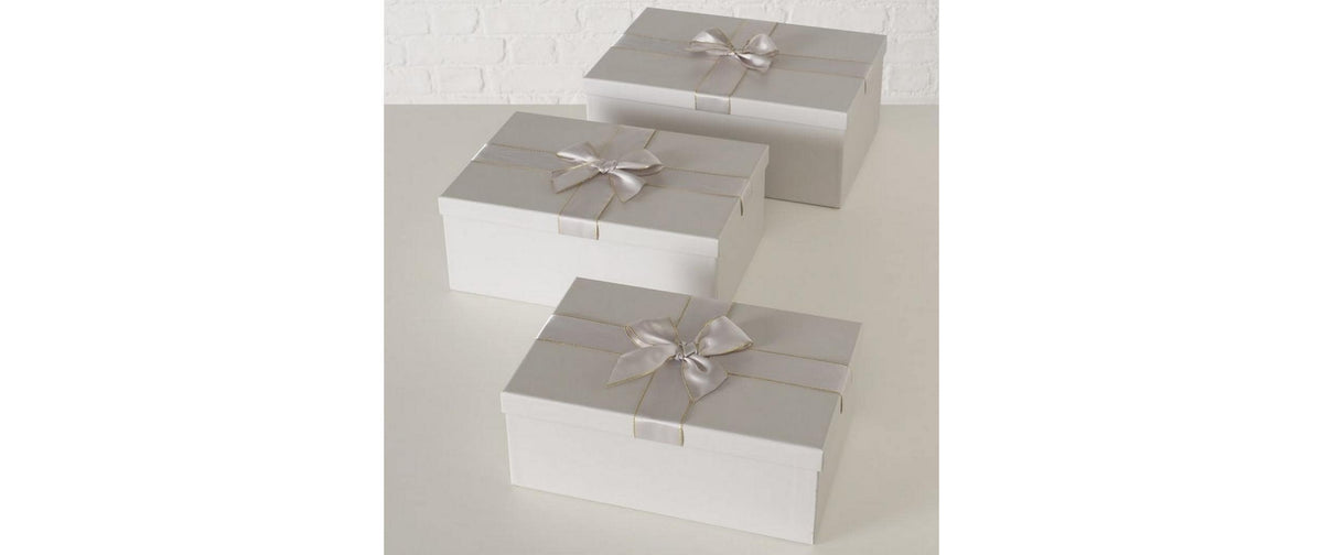 Boltze Geschenkbox – Papier, Gold, Cremefarben – 3 Stk.