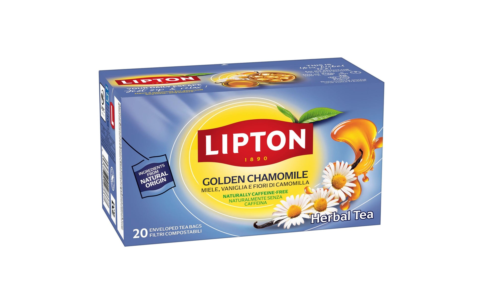 Lipton Kräutertee Kamille & Honig & Vanille – Teebeutel 20 Beutel