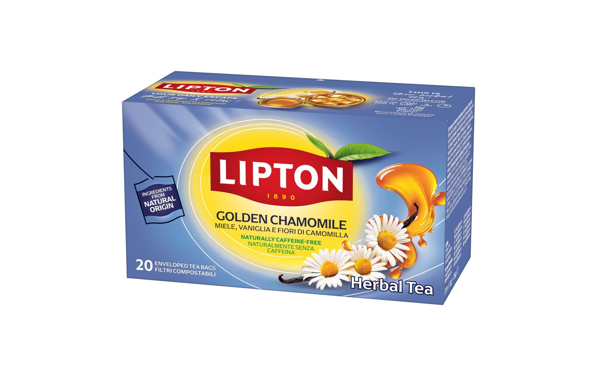 Lipton Kräutertee Kamille & Honig & Vanille – Teebeutel 20 Beutel