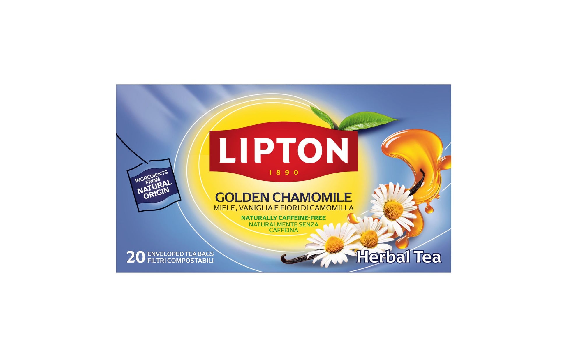 Lipton Kräutertee Kamille & Honig & Vanille – Teebeutel 20 Beutel