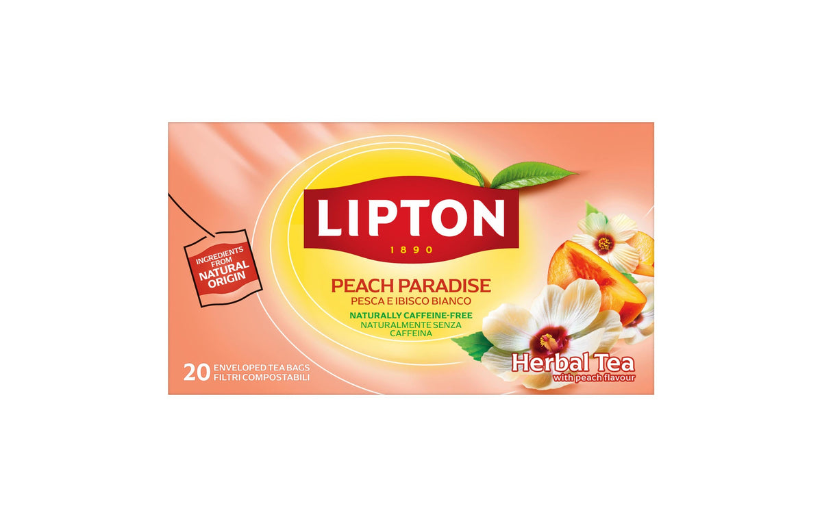 Lipton Früchtetee Pfirsich & Hibiskus – Teebeutel 20 Beutel