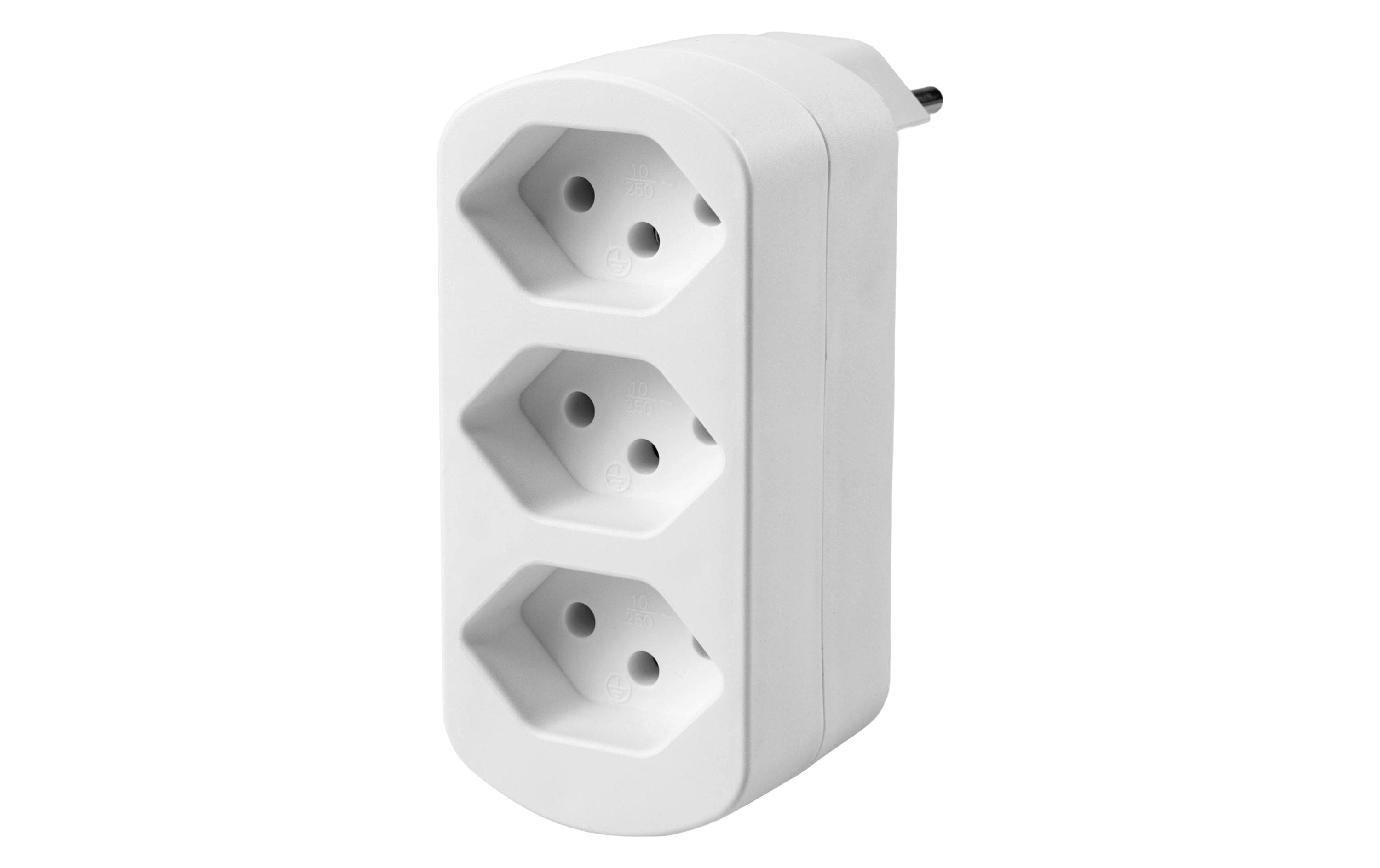 FURBER.power Steckdosenleiste, 3×T13, Kinderschutz, drehbar, 98×46 mm – Weiss