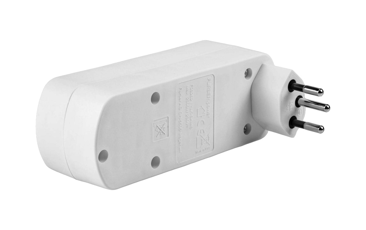 FURBER.power Steckdosenleiste, 4×T13, Kindersicherung – Weiss