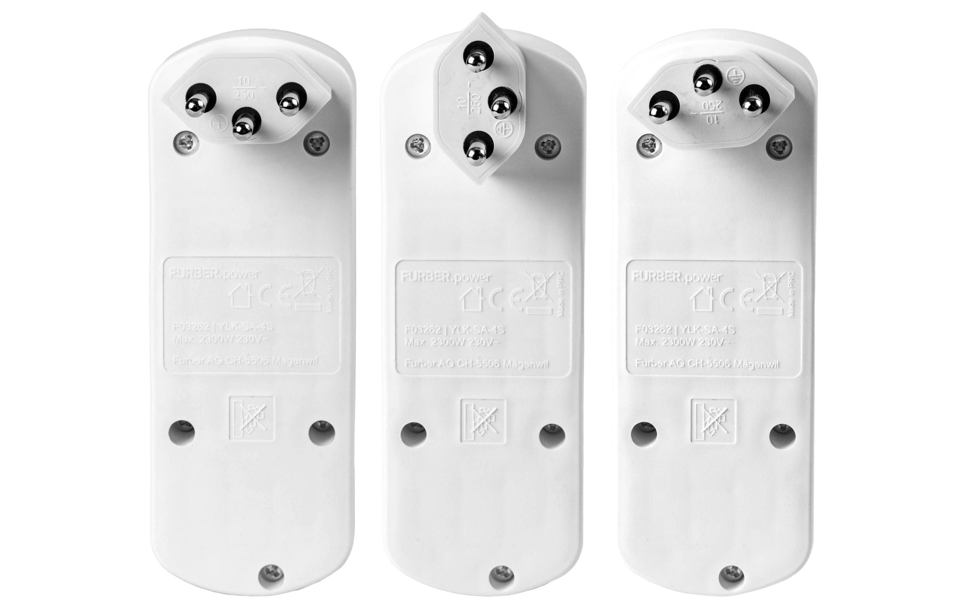 FURBER.power Steckdosenleiste, 4×T13, Kindersicherung – Weiss