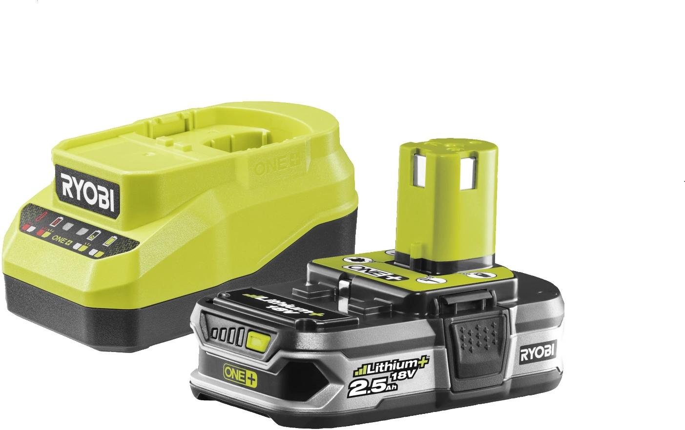 Ryobi ONE+ Akku-Starter-Set 18 V 2,5 Ah (45 Wh) – mit Ladegerät