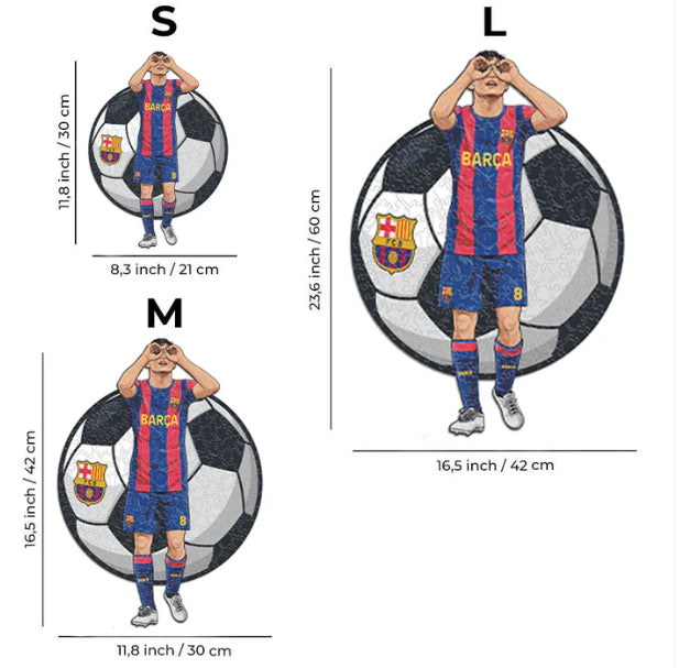Iconic Puzzles Puzzle FC Barcelona – Pedri – 150 Teile – 21 × 30 cm – ab 10 J. – Holz – mehrfarbig