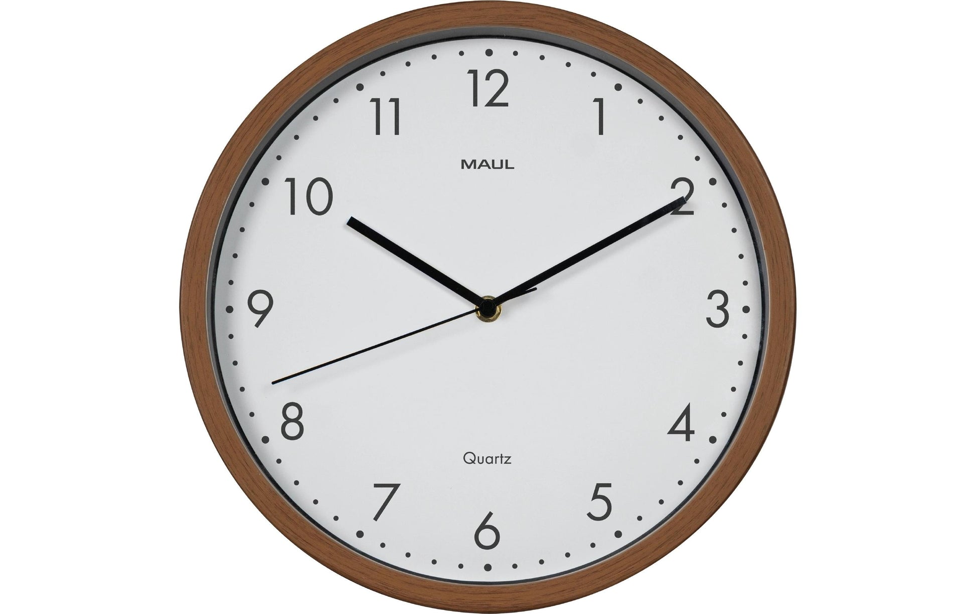 MAUL Grain Wanduhr – Analog, Ø 30 cm, Braun, Kunststoff