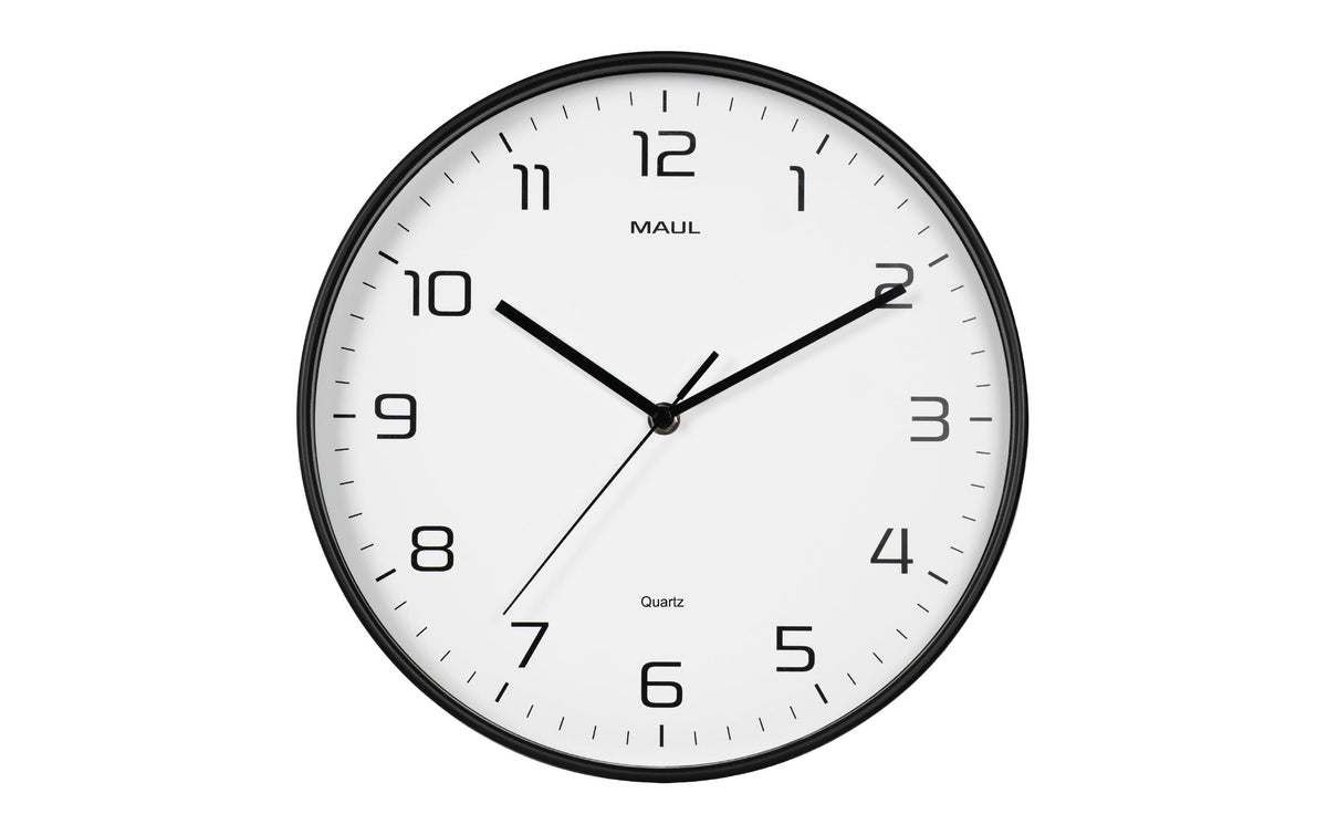 MAUL Drip Wanduhr – Analog, Ø 30 cm, Schwarz, Kunststoff
