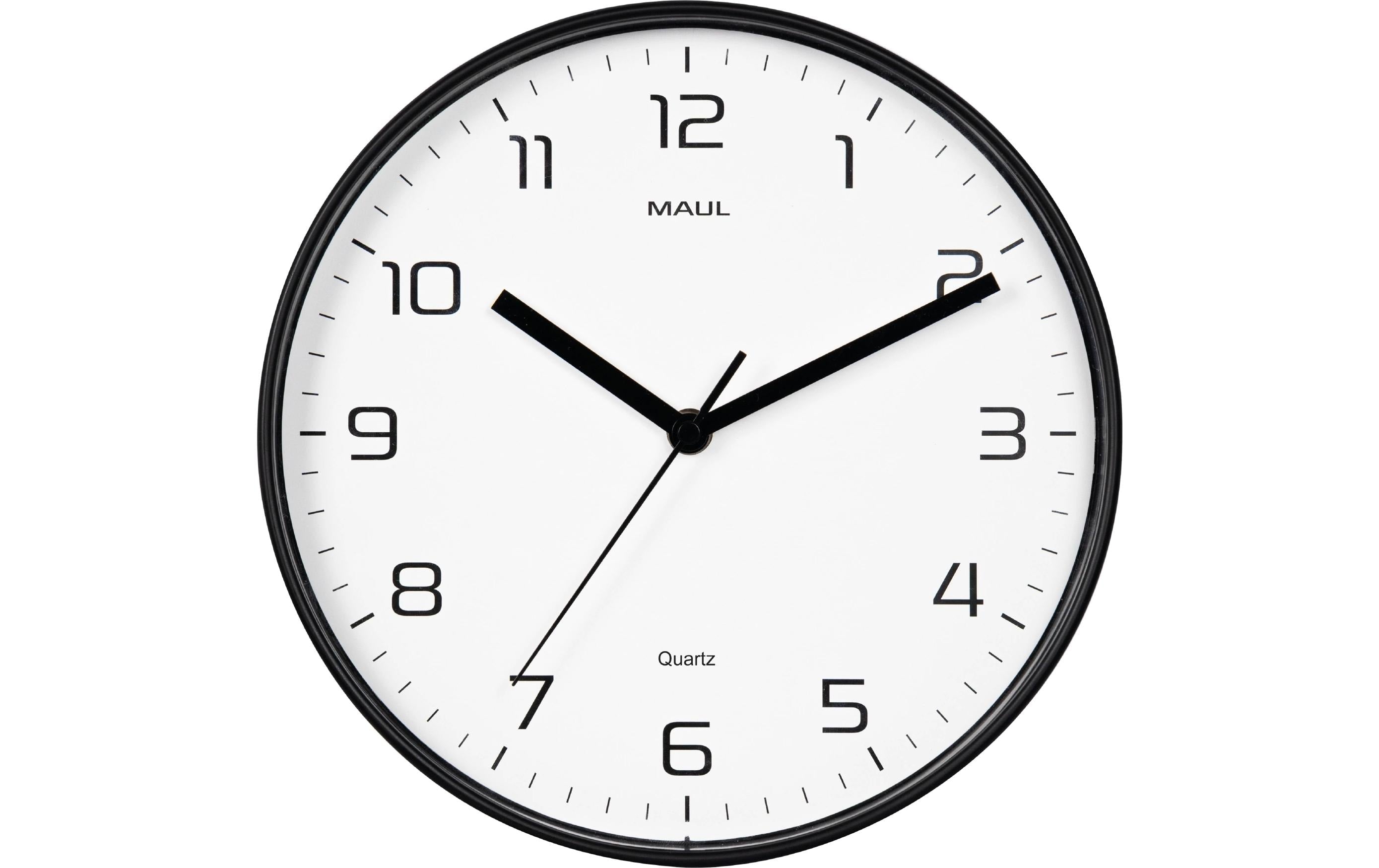 MAUL Drip Wanduhr – Funk, analog, Ø 25 cm, schwarz, Kunststoff