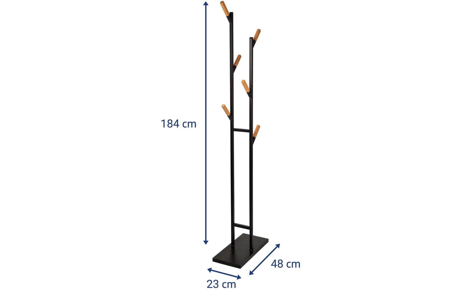 MAUL Garderobenständer – Höhe 183 cm, Schwarz, Stahl (pulverbeschichtet)