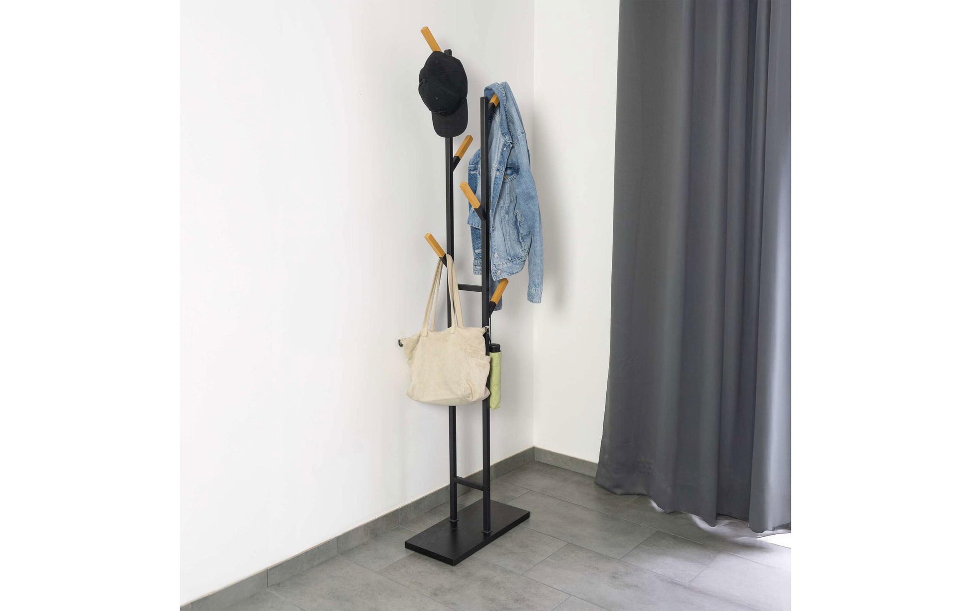 MAUL Garderobenständer – Höhe 183 cm, Schwarz, Stahl (pulverbeschichtet)