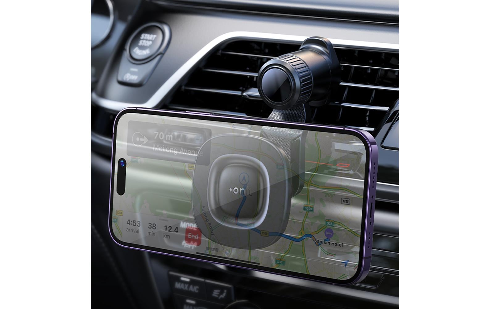 Onit Auto-Halterung, Lüftung, Magnethalter, drehbar/neigbar, 60–90 mm – universal – Schwarz