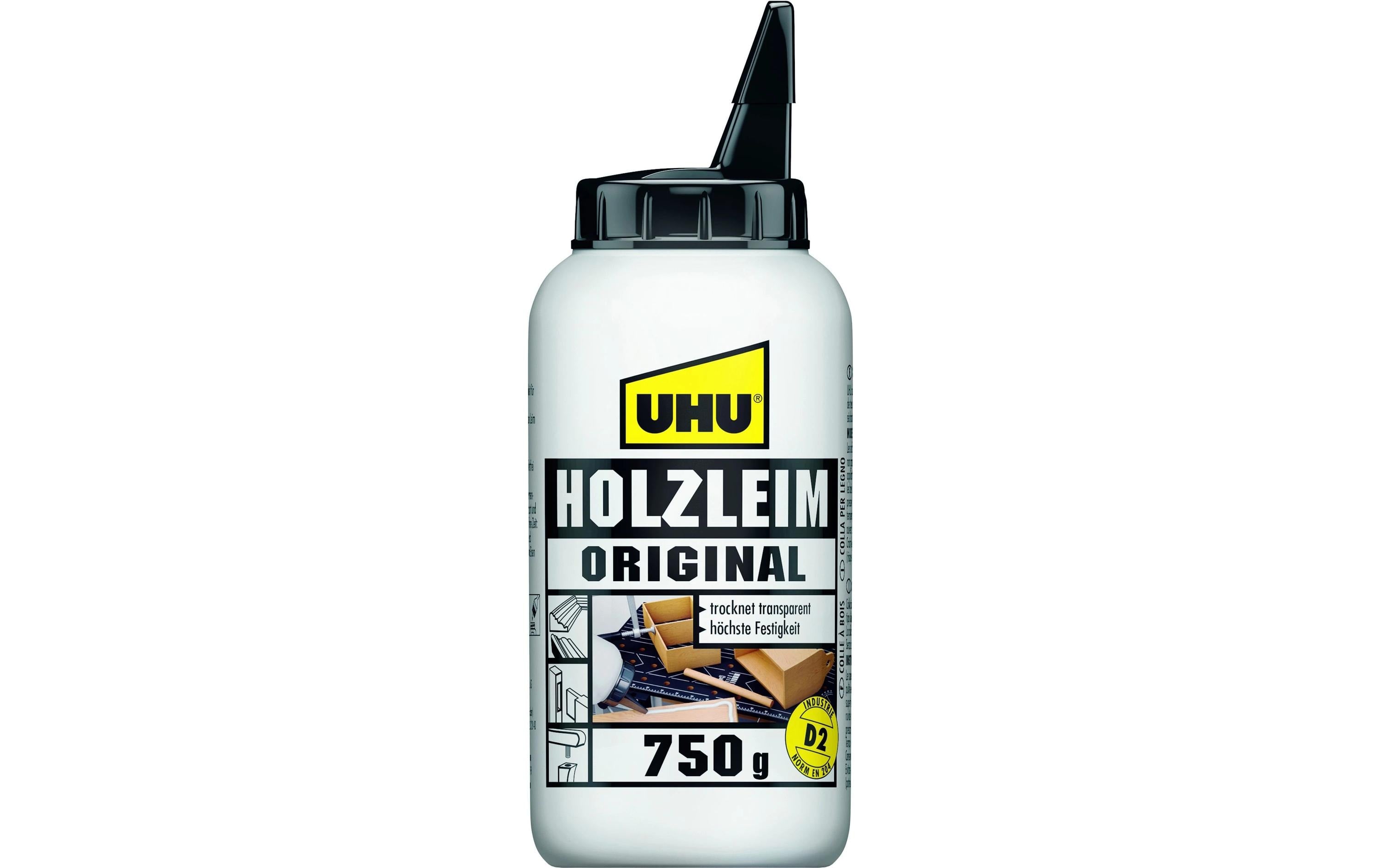 UHU Original D2 Holzleim stark – 750 ml, weiss, für Holz