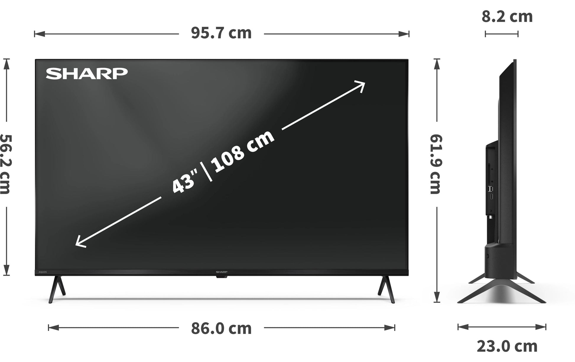 Sharp 43HL4265E – 43" TV – 4K UHD – LCD – Google TV – 60 Hz