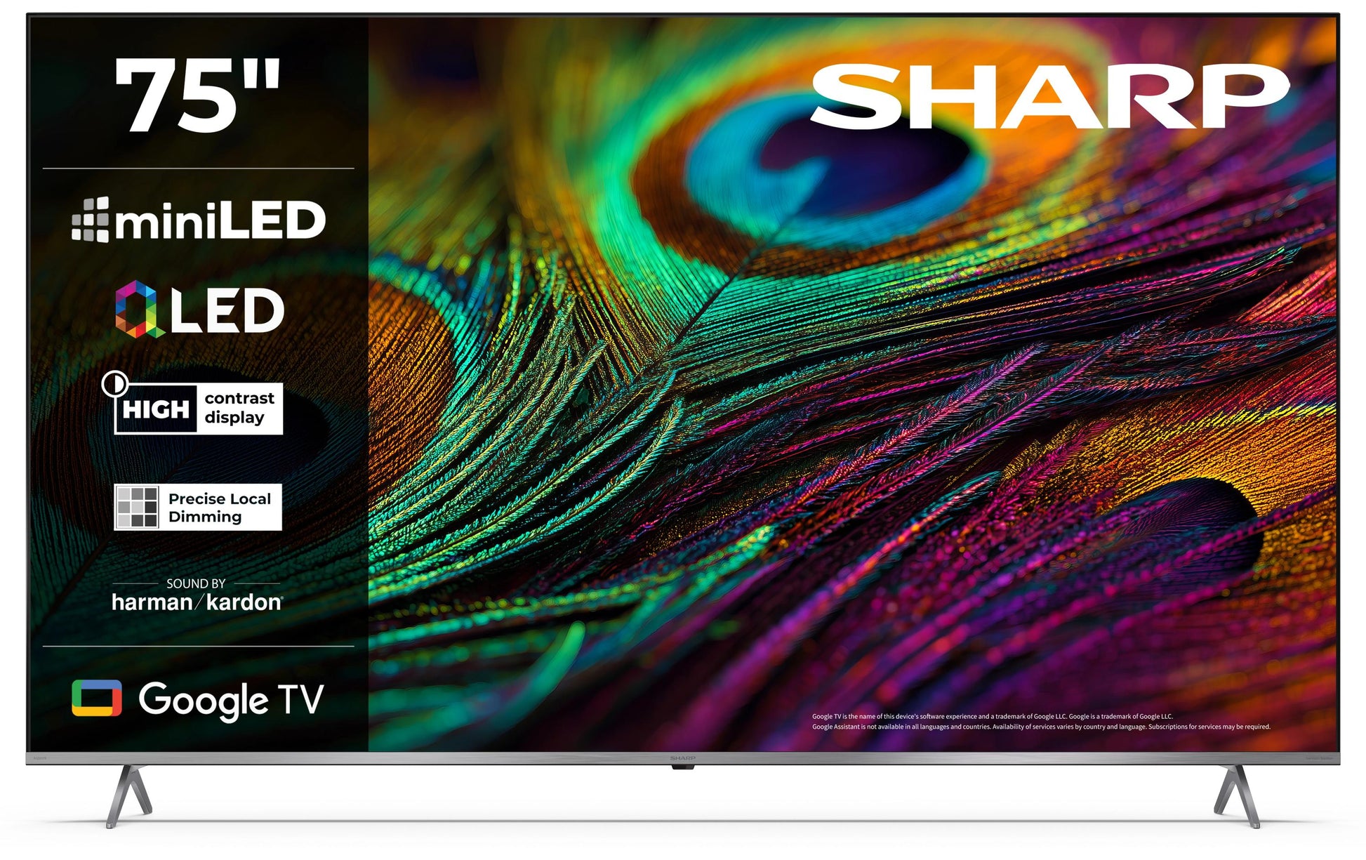 Sharp 75JP7465E – 75" TV – 4K UHD – QLED (Mini-LED) – Google TV – 60 Hz