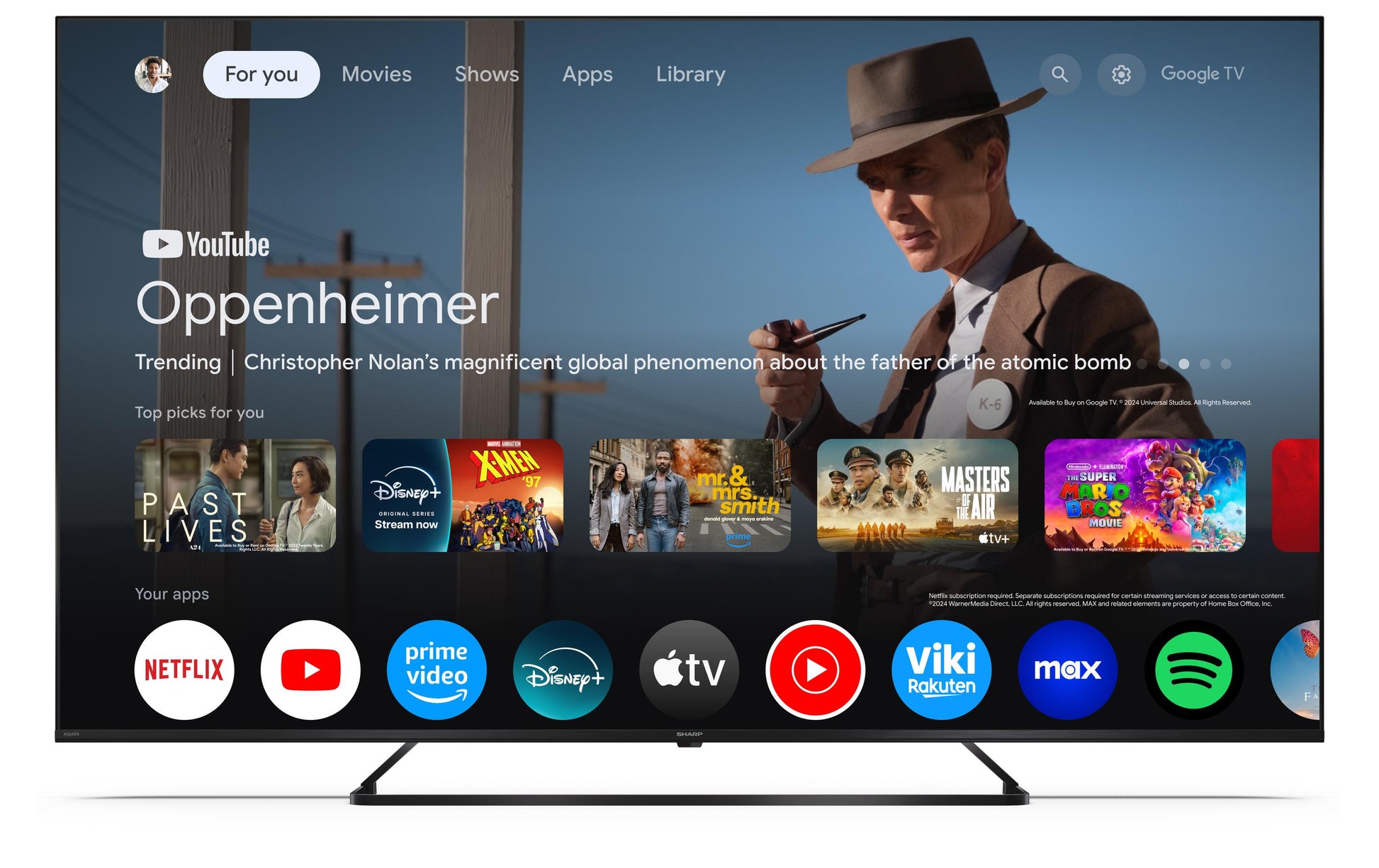 Sharp 65HP6465E – 65" TV – 4K UHD – QLED – Google TV